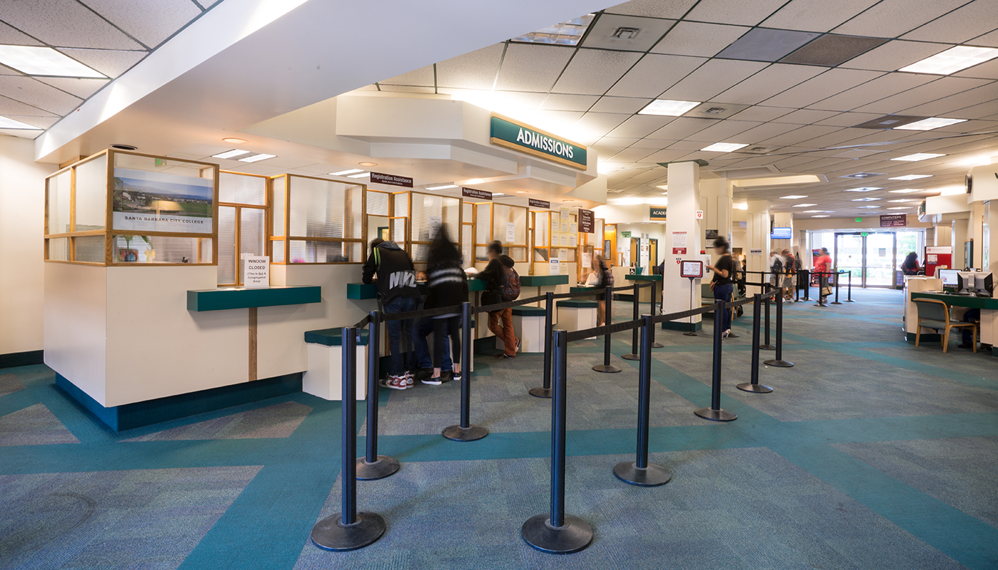 SBCC's admissions and records office in the student services building.